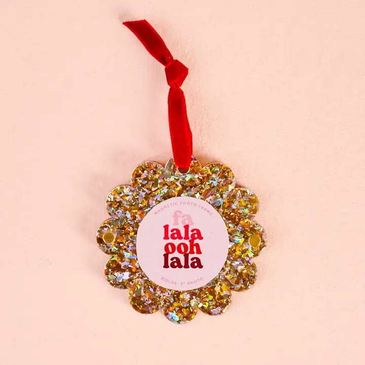 Falalala Scalloped Ornament