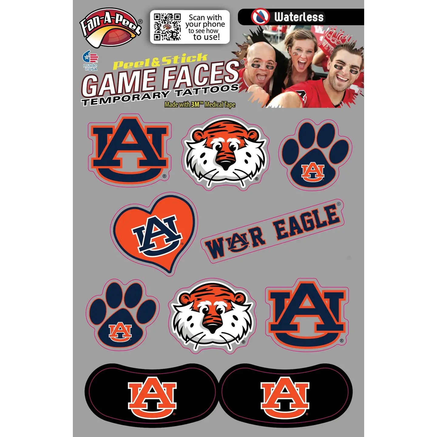 Auburn Icons Temporary Tattoos