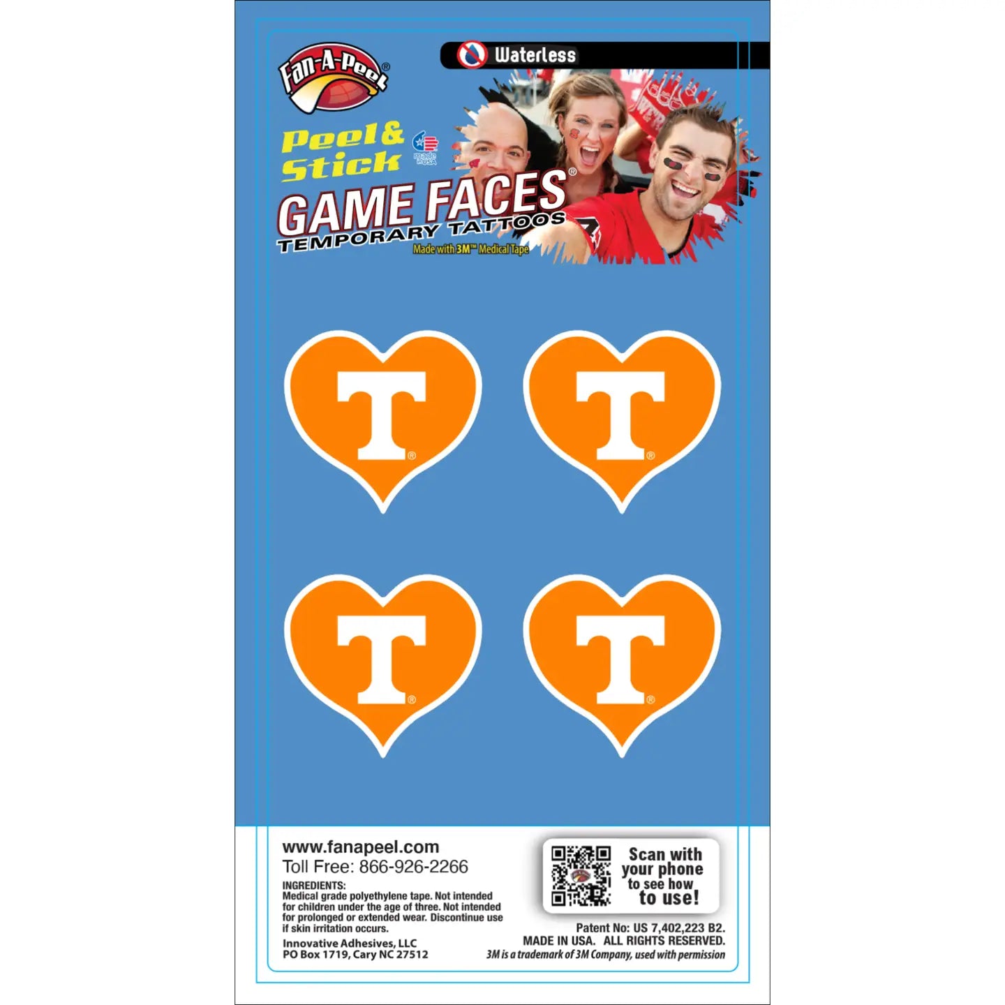 Tennessee Heart Temporary Tattoos