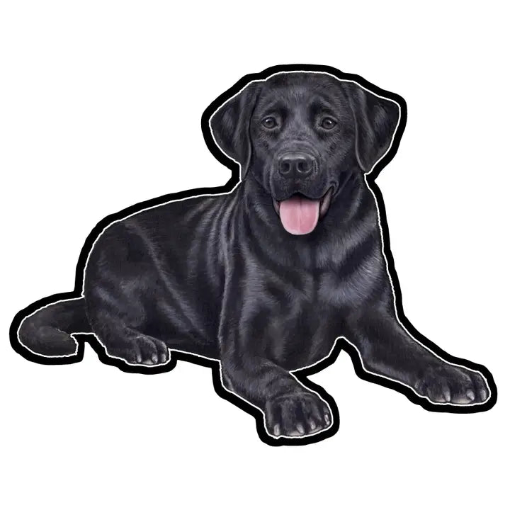 Black Lab Laying | Sticker