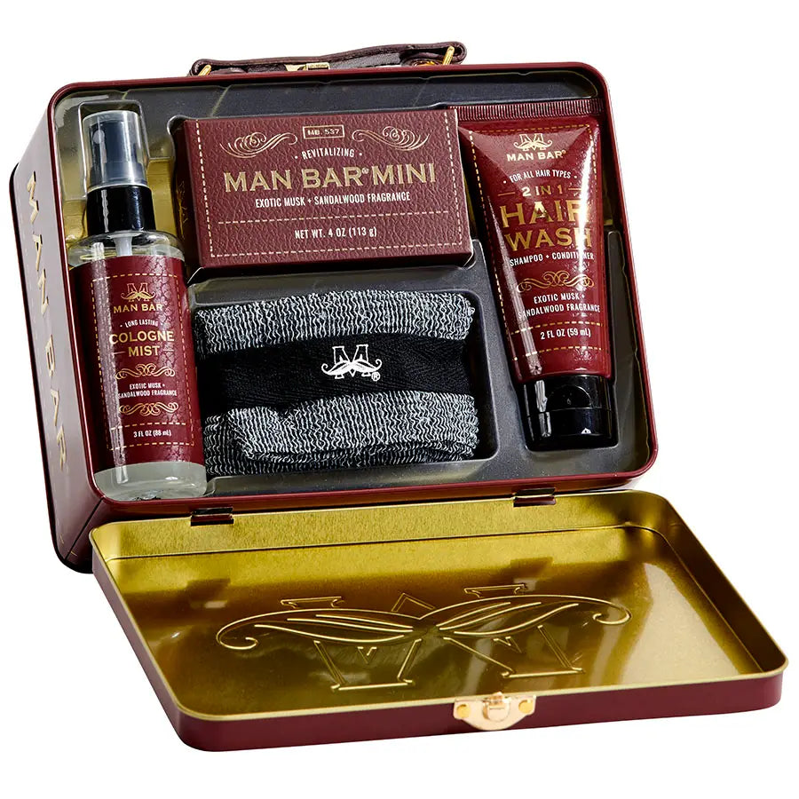 Man Bar Travel Tin Set | Exotic Musk & Sandalwood