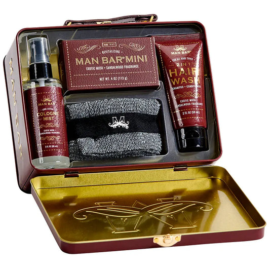 Man Bar Travel Tin Set | Exotic Musk & Sandalwood