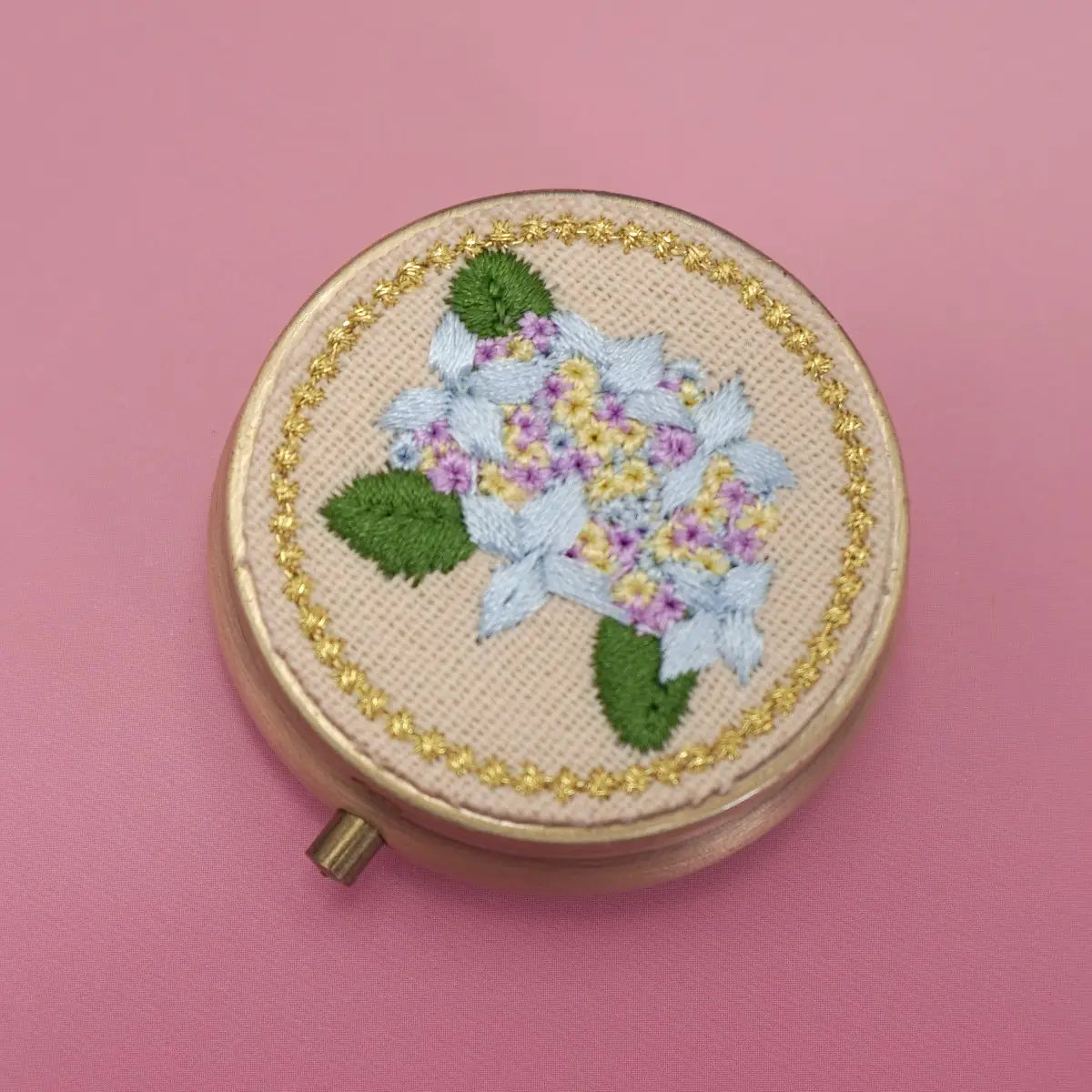 Blue Floral Jewelry Organizer with Mirror