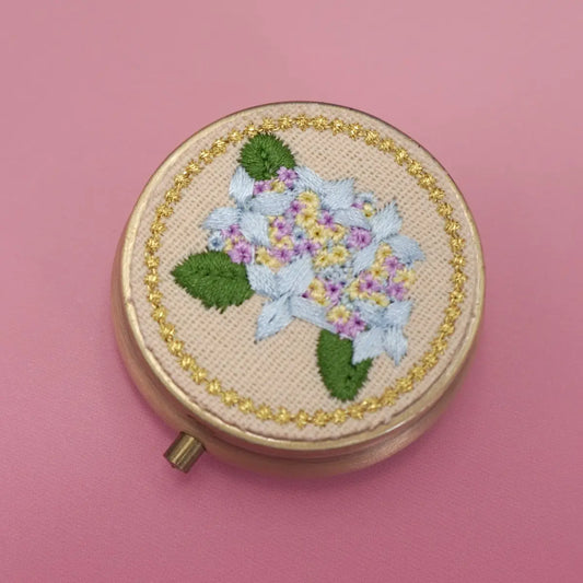 Blue Floral Jewelry Organizer with Mirror