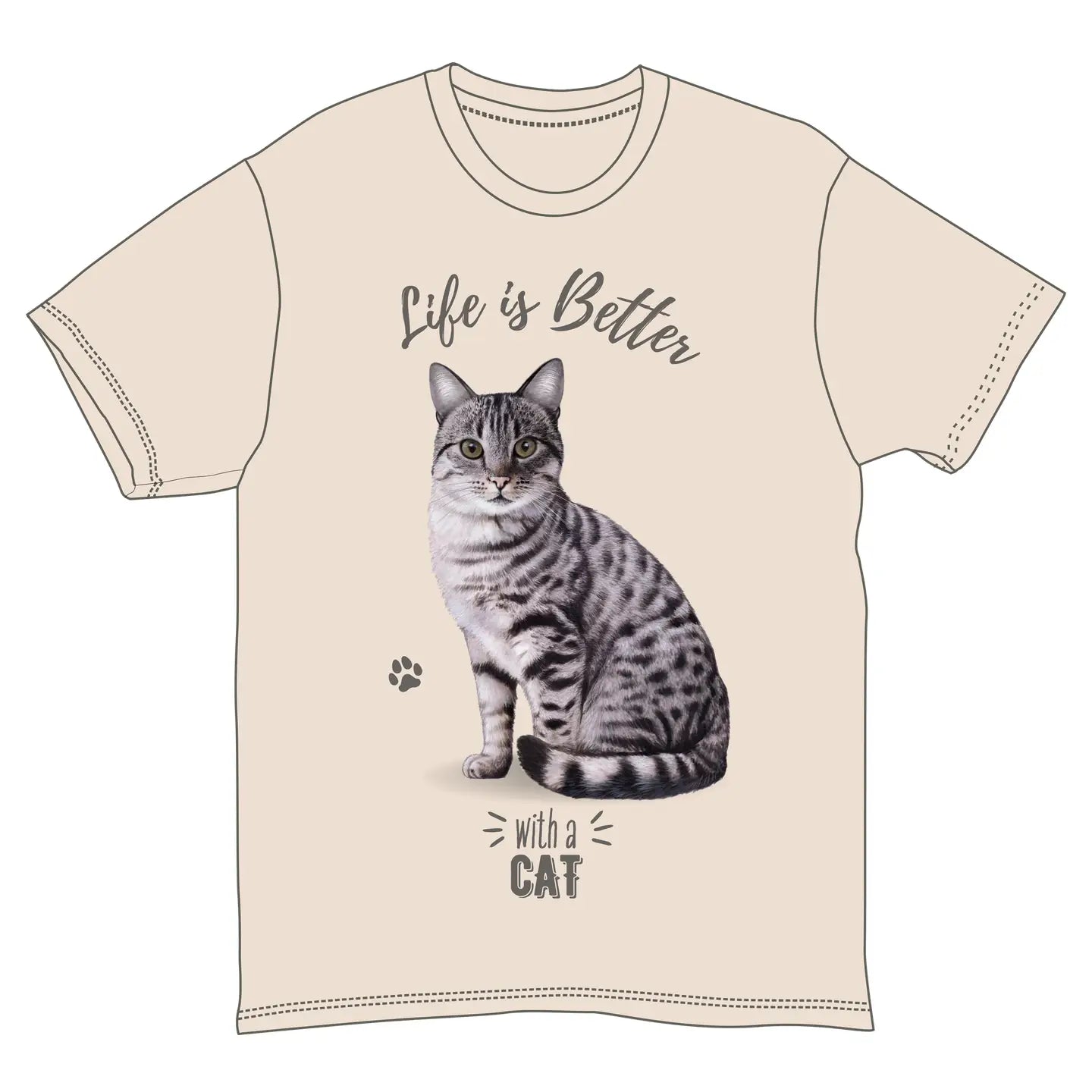 Silver Tabby Cat | Life is Better Tee