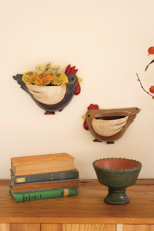 Ceramic Chicken Wall Planter
