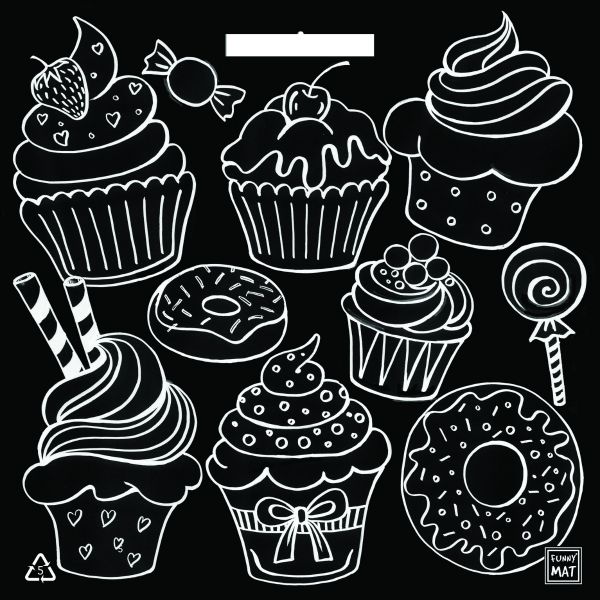 Cupcakes Blackboard Mat