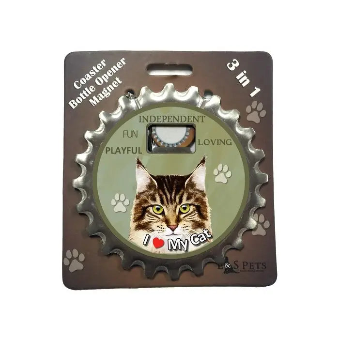 Maine Coon Cat |  3 in 1 Magnetic Coaster