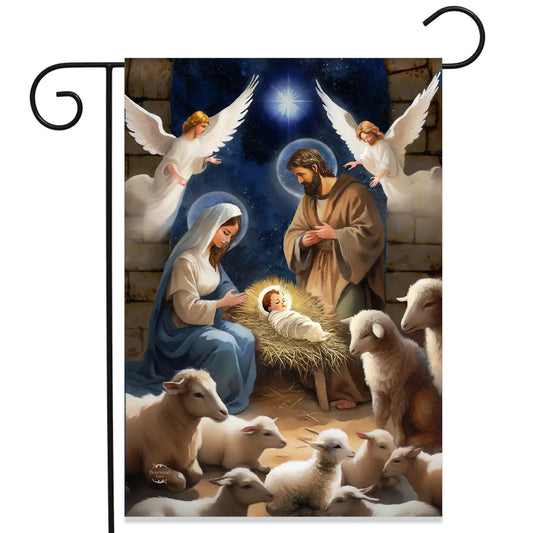 Christ Is Born Garden Flag