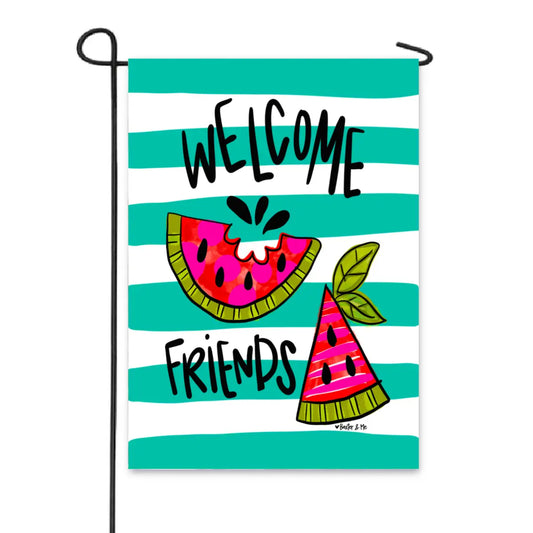 Watermelon Friends Garden Flag