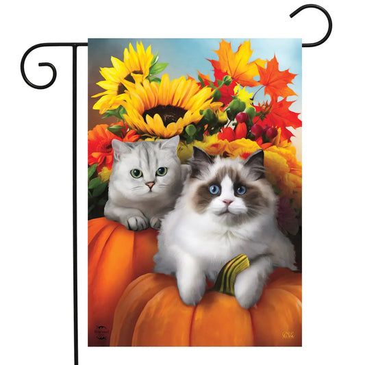Fall Cats Garden Flag