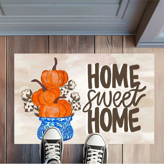 Cotton Pickin Pumpkin Chinoiserie Stack Door Mat