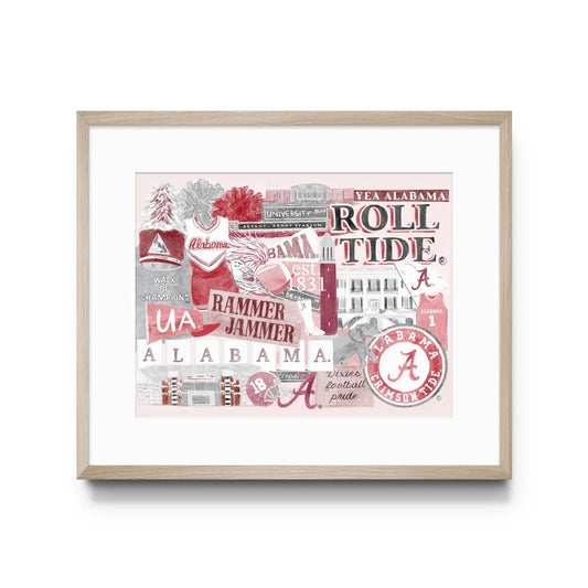 University of Alabama Collage Art Print |8X10