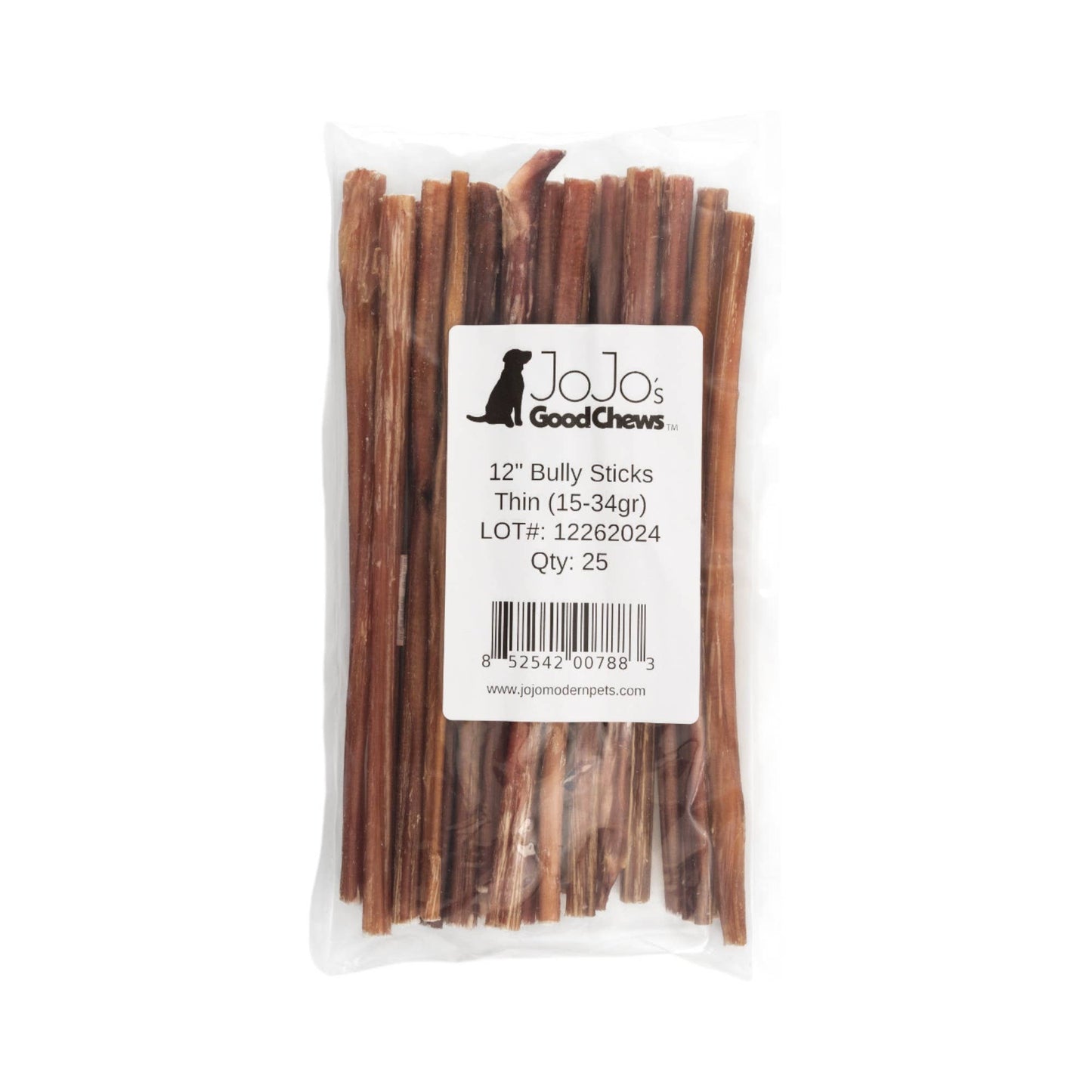 Natural Beef Bully Sticks for Dogs - 12" Thin