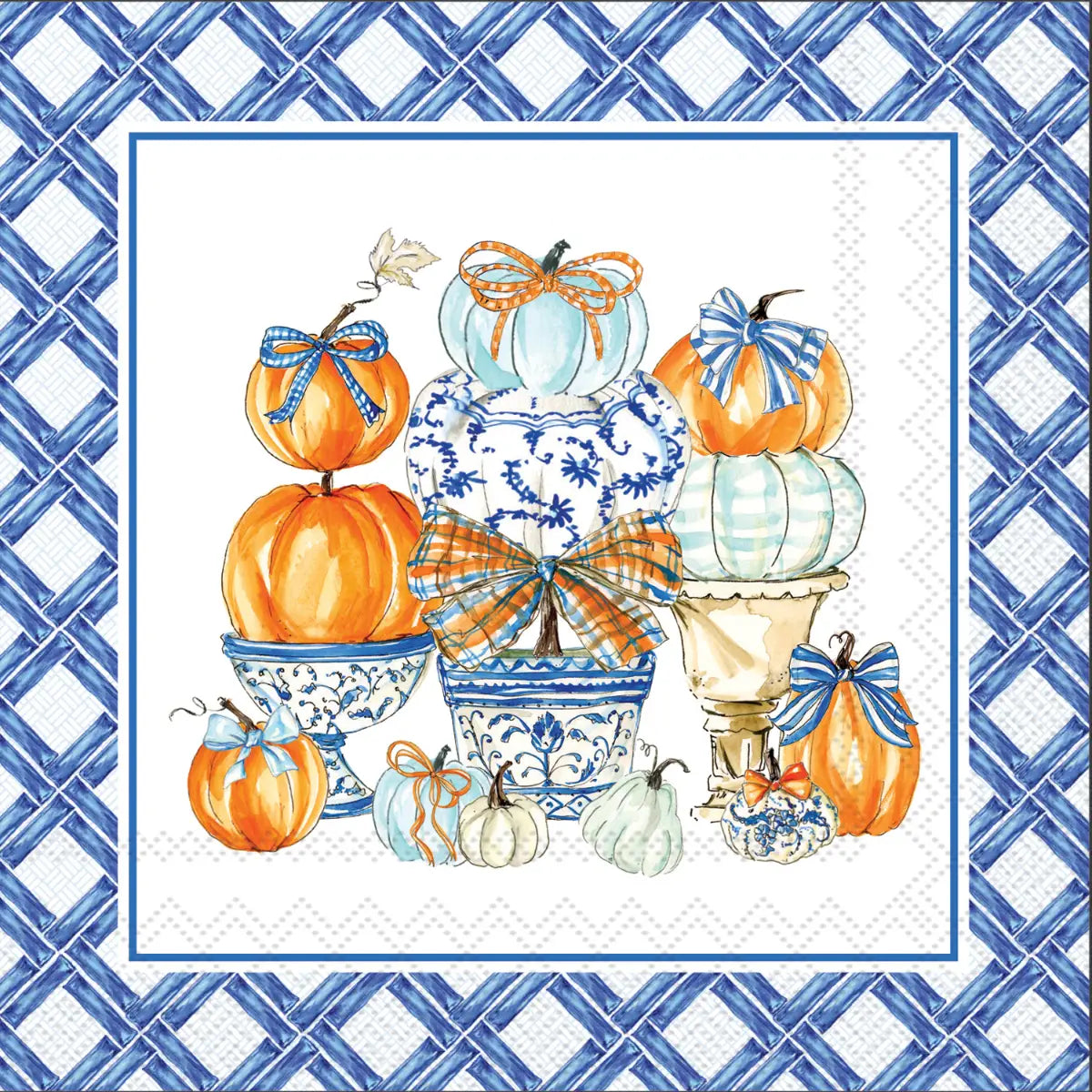 Chinoiserie Pumpkin Topiary Cocktail Napkins