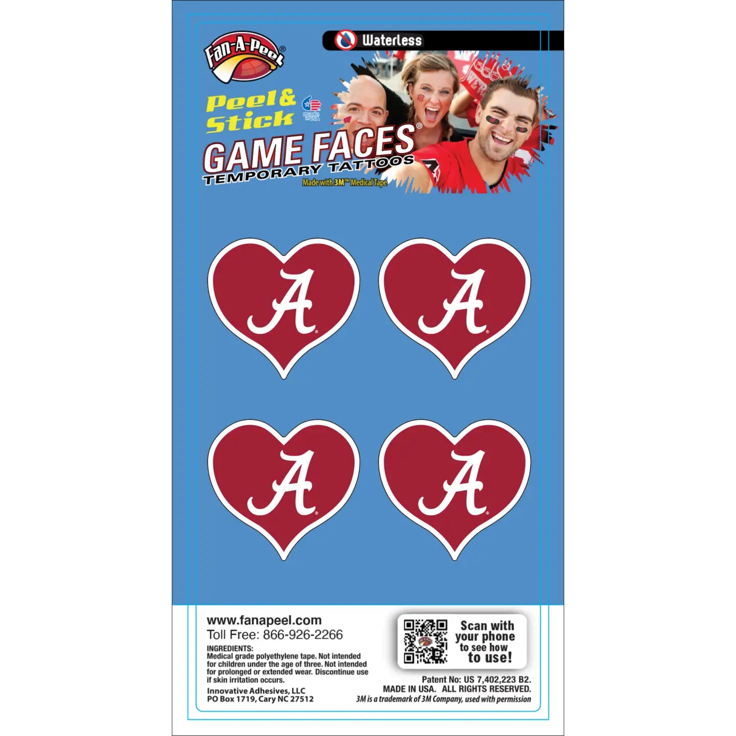 Alabama Heart Temporary Tattoos