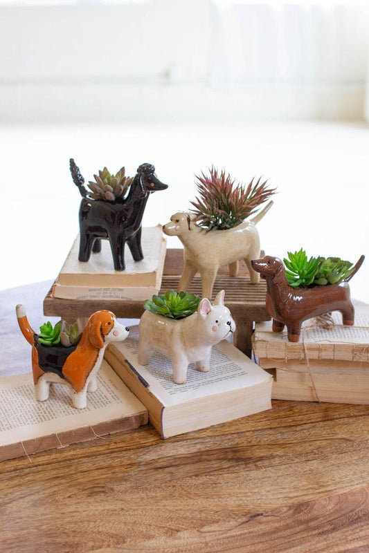 Ceramic Dog Planter
