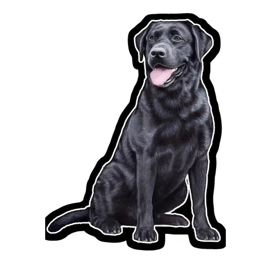 Black Lab Sitting | Sticker