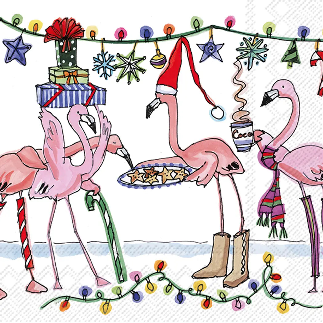 Winter Flamingo Cocktail Napkins