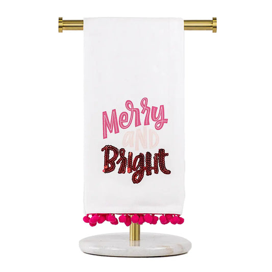 Merry & Bright Pom Pom Hand Towel