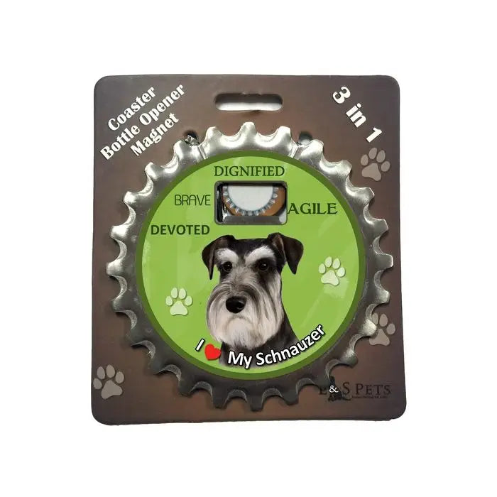 Schnauzer Uncropped |  3 in 1 Magnetic Coaster