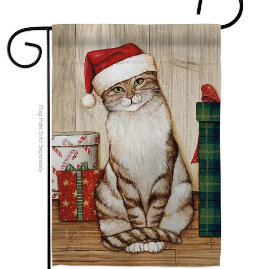 Christmas Kitty Garden Flag