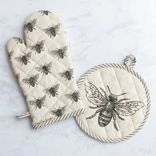 Bee Oven Mitt & Pot Holder Set