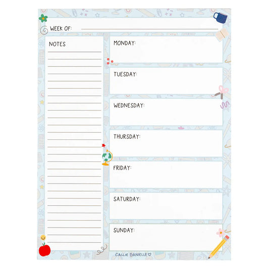 Classroom Weekly Calendar Notepad