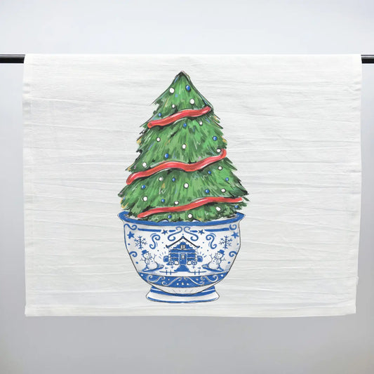 Chinoiserie Christmas Tree Towel