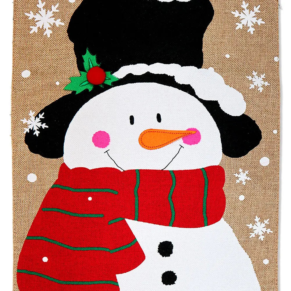 Snowman with Scarf Garden Flag