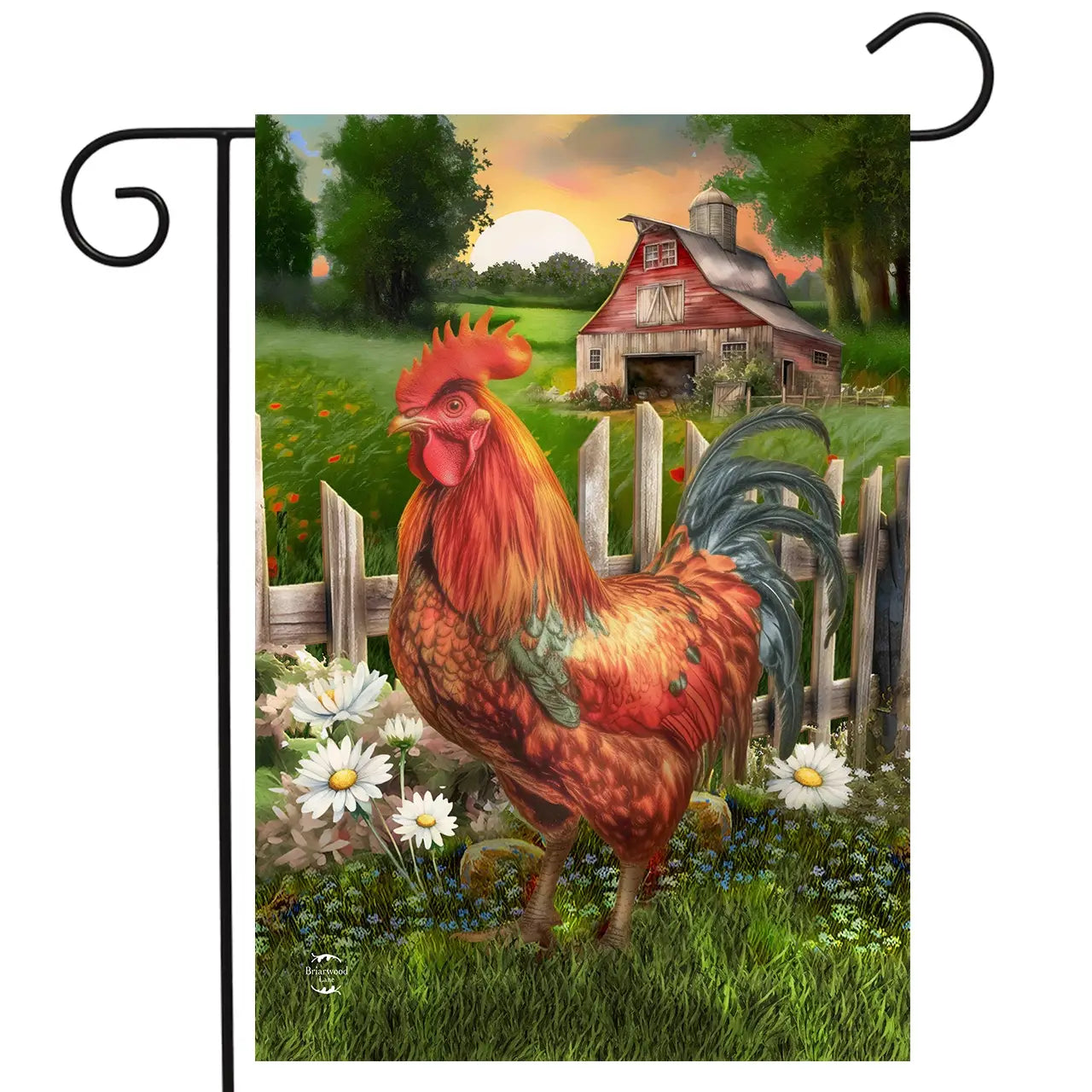 Sunrise Rooster Garden Flag