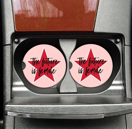 2 Pack Car Coasters | The Future Is Female