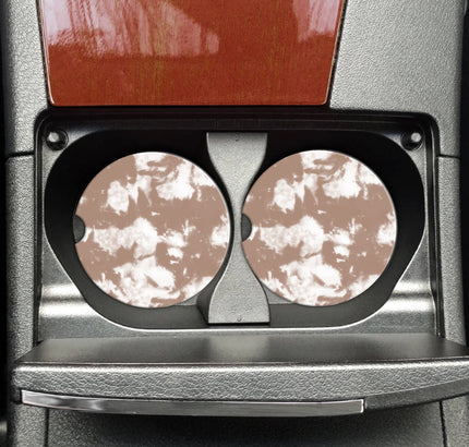 2 Pack Car Coasters | Tan Tie Dye