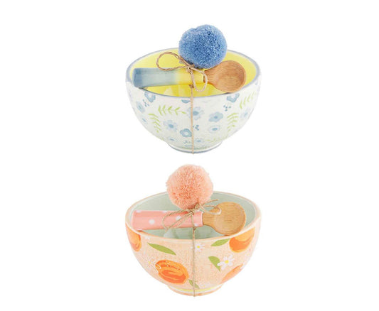 Floral Fruit Dip Bowl Set