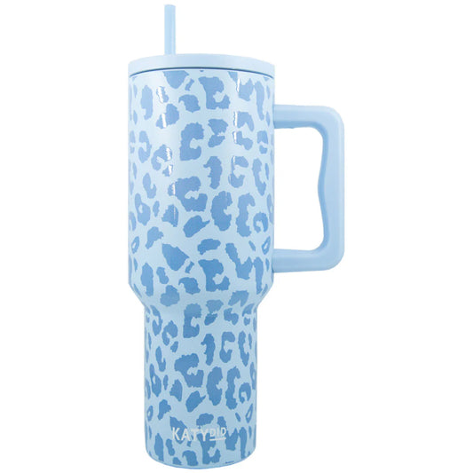 Light Blue Leopard Tumbler