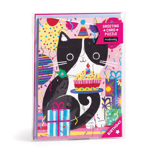 Puzzle Greeting Card Purr-fect Cat Bday