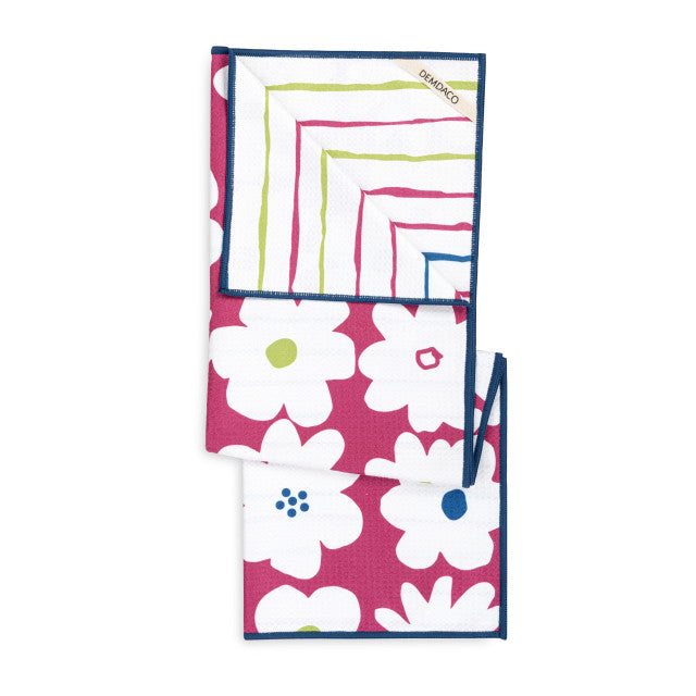 Fuchsia Floral Reversible Towel