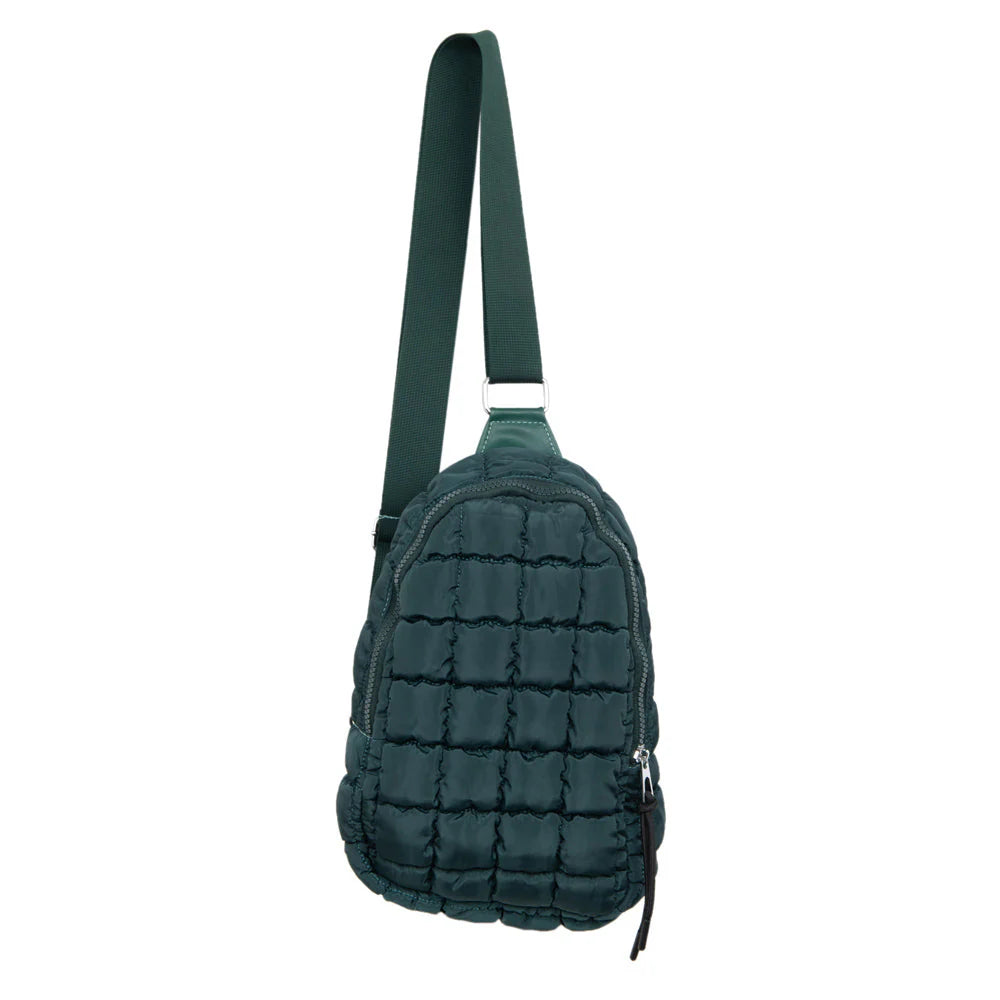 Quilted Sling Bag | Forest Green