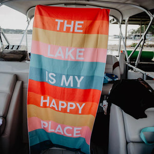 The Lake is My Happy Place Towel