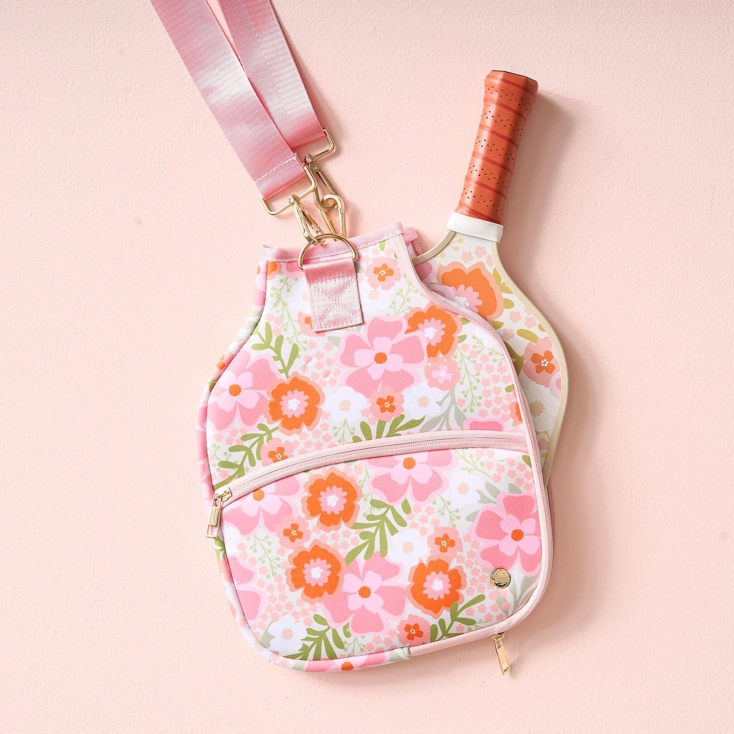 Pickleball Paddle Case | Beyond Blooms Pink & Orange