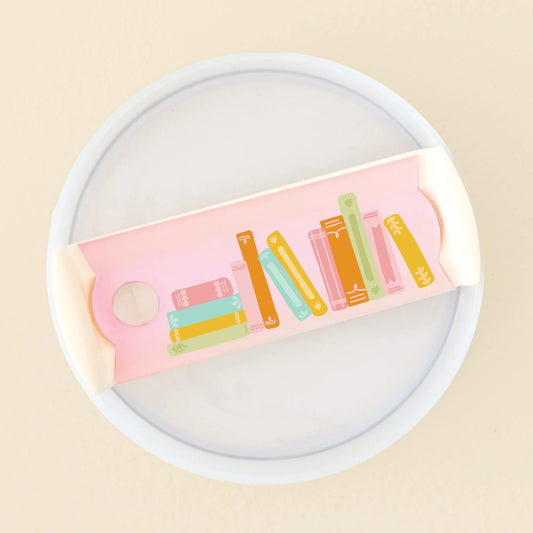 Books Stack Tumbler Lid Tag