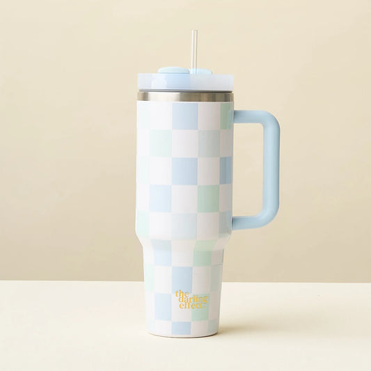 Blue Check Tumbler