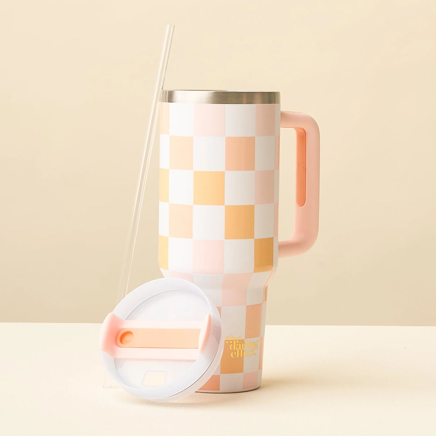 Peach Check Tumbler