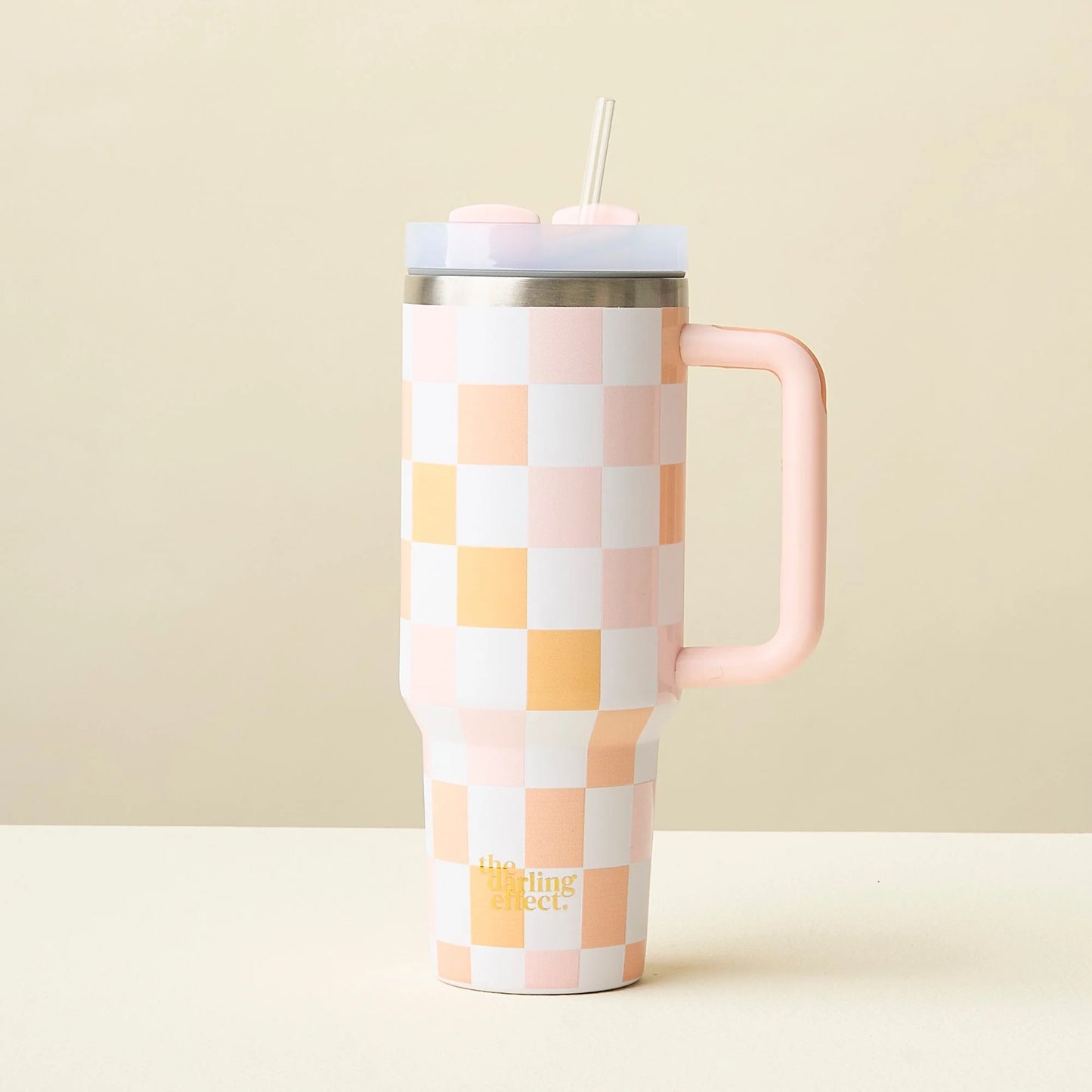 Peach Check Tumbler