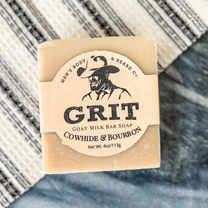 Cowhide & Bourbon GRIT Goat Milk Bar Soap