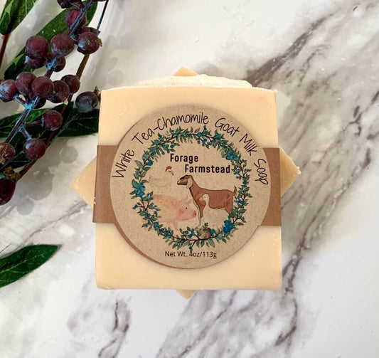 White Tea-Chamomile Goat Milk Bar Soap